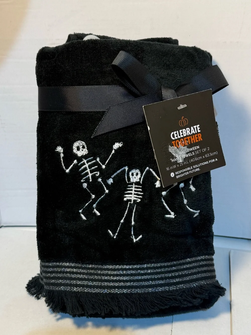 Celebrate Together™ Halloween Dancing Skeletons Hand Towel 2 Pack